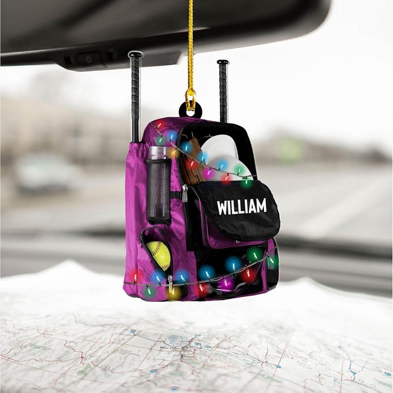 Softball Ornament 2D Christmas Tree Decoration Custom Softball Christmas Ornament 2D Shape Flat Softball ,Christmas Gift For Softball Lovers