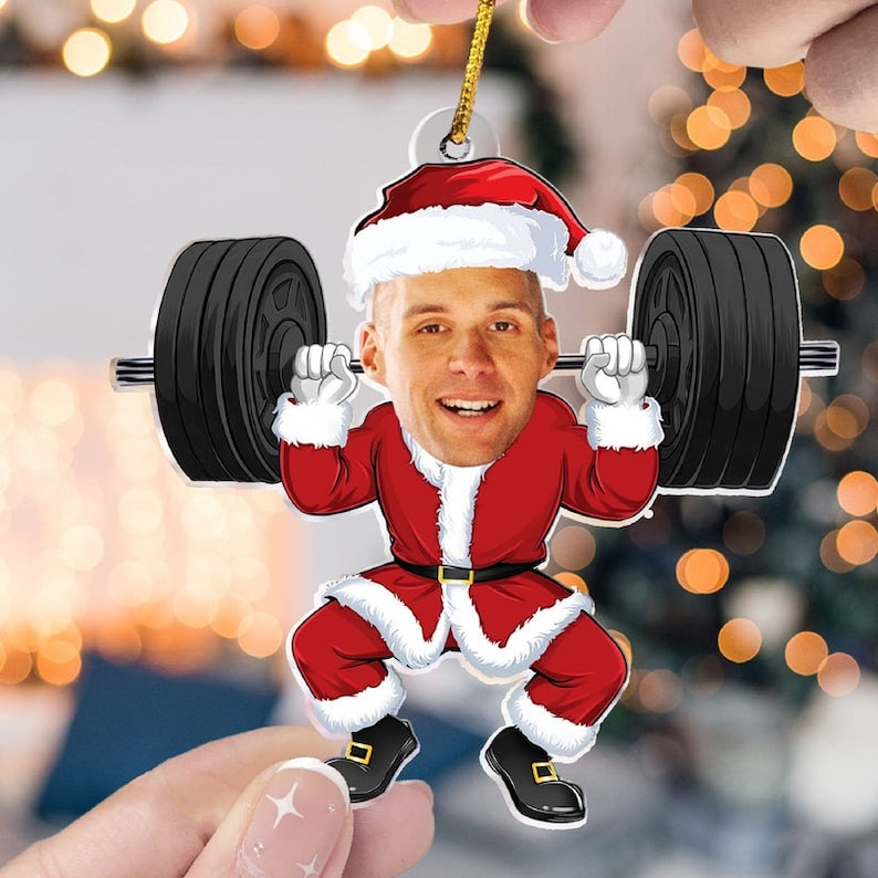 Merry Liftmas, Personalized Gym Photo Ornament, Personalized Merry Liftmas Ornament, Weight Lifting Christmas Ornament, Workout Christmas