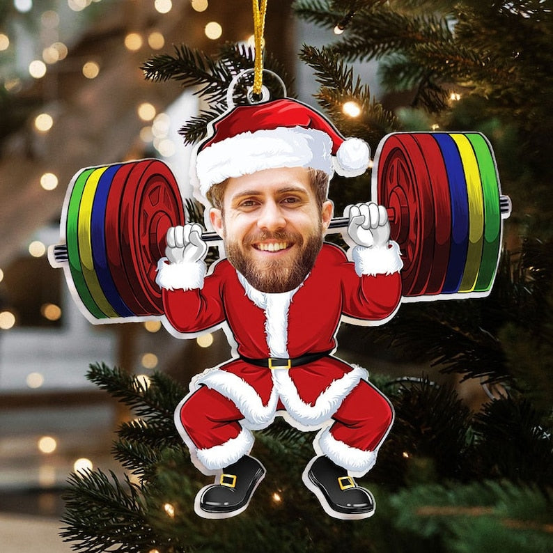 Merry Liftmas, Personalized Gym Photo Ornament, Personalized Merry Liftmas Ornament, Weight Lifting Christmas Ornament, Workout Christmas