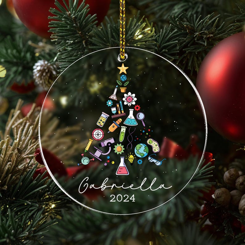 Science Lab Ornament For Scientist, Lab Week, Chemistry Lover, Biology Christmas Ornament, Science Lover Gift, Science Club, Laboratory Gift