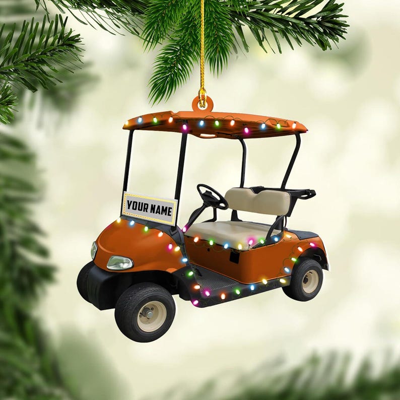 Personalized Golf Cart Ornament Golf Clubs Ornament Golfer Gift Xmas Golf Bag Ornament Golf Team Ornaments Golfer Christmas Ornament 2024