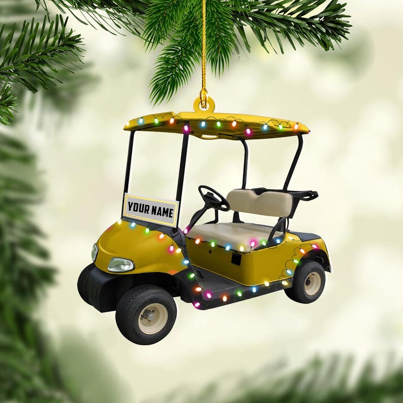 Personalized Golf Cart Ornament Golf Clubs Ornament Golfer Gift Xmas Golf Bag Ornament Golf Team Ornaments Golfer Christmas Ornament 2024
