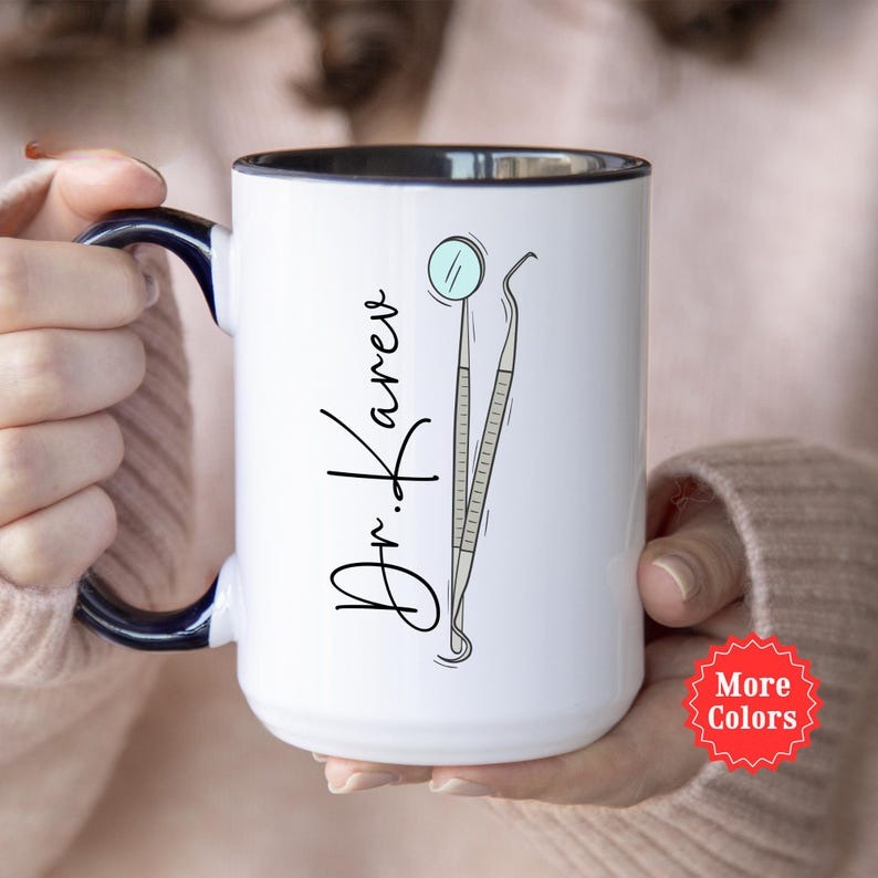 Personlized Dentist Mug with Name, Custom Dentist Coffee Cup, Dentist Gift, Dental Assistant Gift, Dental Hygienist Gifts Dental Grad Gift