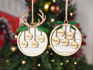 2025 Family Christmas Tree Ornament, Custom Wooden Family Christmas Ornament, Engraved Ornament,Christmas Gift,Personalized Holiday Ornament