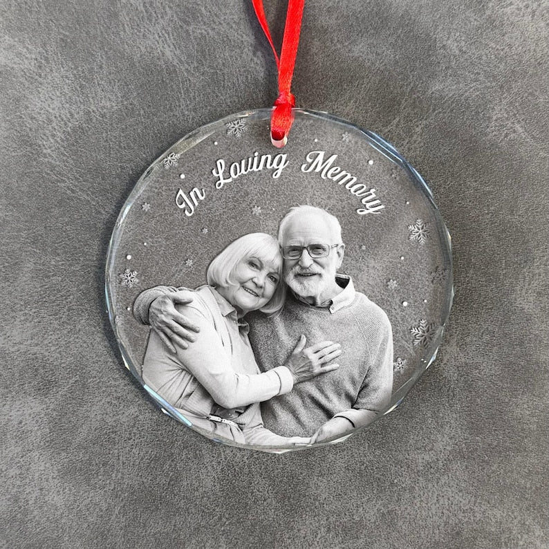 In Loving Memory Memorial Christmas Ornament from Photo, Personalized Heart Warming Xmas Gift For Late Family Member, Gift for Loved Ones