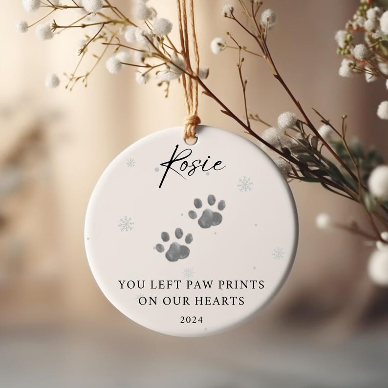Personalised Pet Memorial Christmas Decoration, Dog Memorial Christmas Bauble, Personalised Pet Memorial Gift