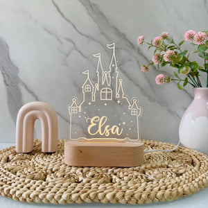 Personalized Princess Castle Night Light - Custom LED Lamp for Kids, Perfect Gift for Princess Lovers, Unique Room Decor,Nightlight for Girl