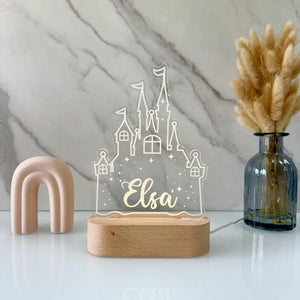 Personalized Princess Castle Night Light - Custom LED Lamp for Kids, Perfect Gift for Princess Lovers, Unique Room Decor,Nightlight for Girl