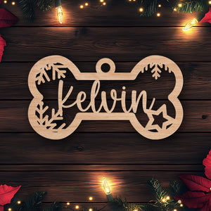 Custom Pet Christmas Wooden Ornament: Dog Paw, Cat Ornament