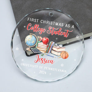 First Christmas As A College Student Ornament, Custom Freshman Christmas Ornament, New College Student Ornament, College Christmas Keepsake