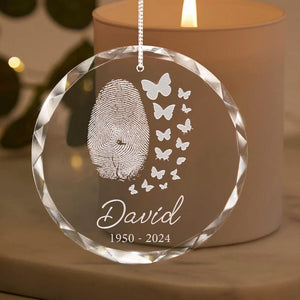 Custom Fingerprint Butterfly Memorial Ornament, In Loving Memory Gift, Remembrance Ornament, Sympathy Gift for Loss of Loved One