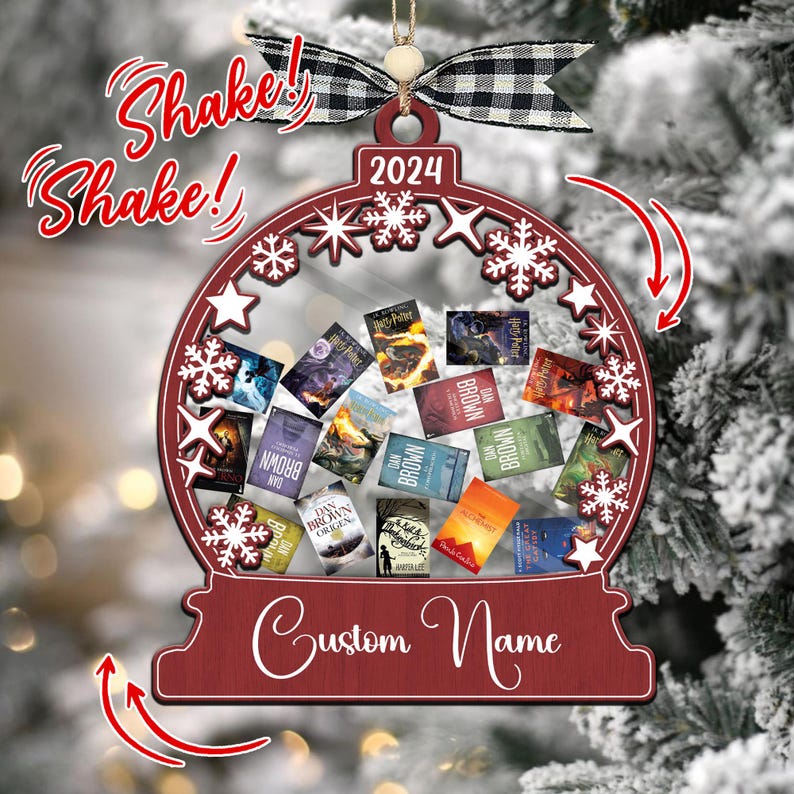 2025 Custom Book Ornament, Personalized Mini Book Ornament for Readers, Handmade Round Ornament, Book Lovers Keepsake for Christmas