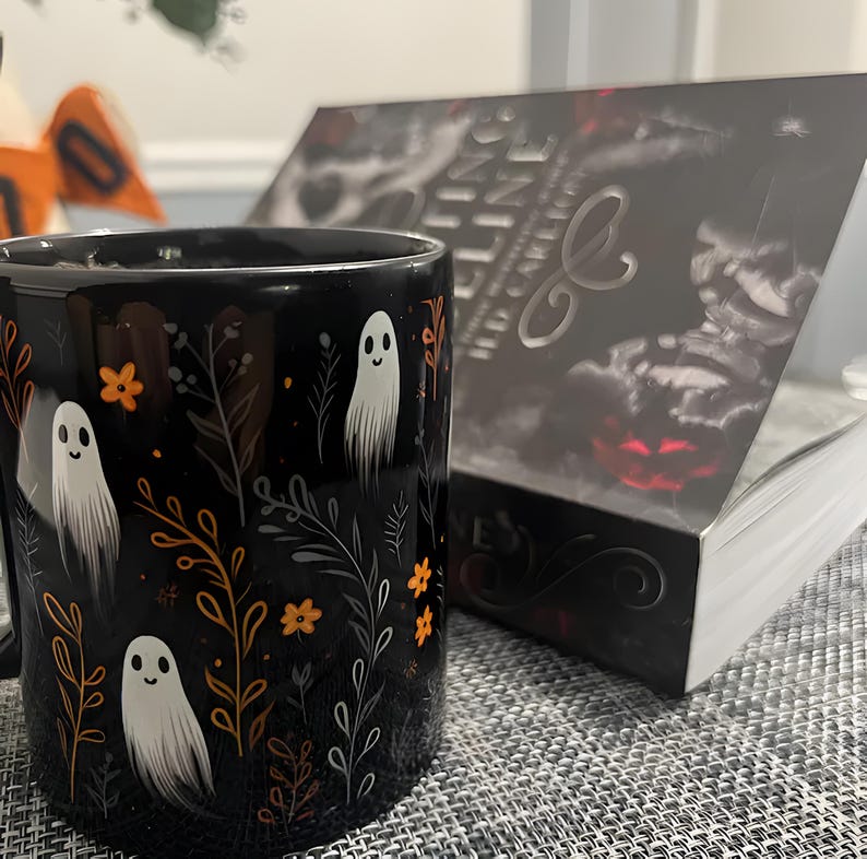 Cute Ghosts 11oz Coffee Mug, Festive Halloween Ceramic Mug, Fall aesthetic, Halloween theme, perfect gift for Teacher, Fall Decor Ghost Cup