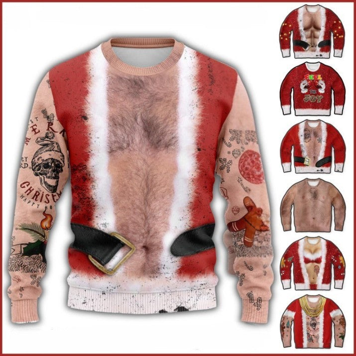 Bad santa ugly xmas shirt, Funny ugly Christmas sweater, caucasian santa sweatshirt, funny Christmas jumper, funny gag gift for men, naughty il_794xN.6373078415_f8hf_1.jpg