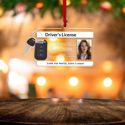 Personalized New Driver Ornament 2024, Drivers License Ornament, Gift for New Driver, Driving Ornament, Drivers Permit Christmas Ornament