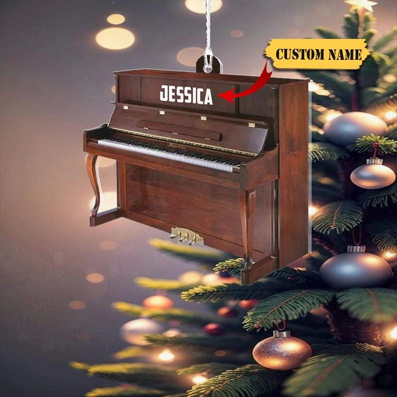 Piano Musical Instrument Christmas Ornament, Piano Lovers-Piano Artist Gift, Musician Ornament Gift, Piano Player Ornament.