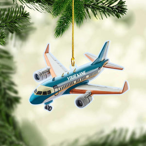 Custom Airplane Ornament, Personalized Plane Ornament, Gift For Pilot, Custom Ornament With Name, Plane Personalized Christmas Ornament