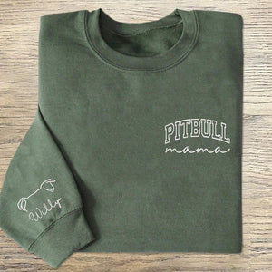 Embroidery Pitbull Mama Sweatshirt,Embroidered Pitbull Mom Sweatshirt,Pitbull Gifts, Dog Gift, Personalized Dog Shirt, Dog Breeds, Dog Gifts