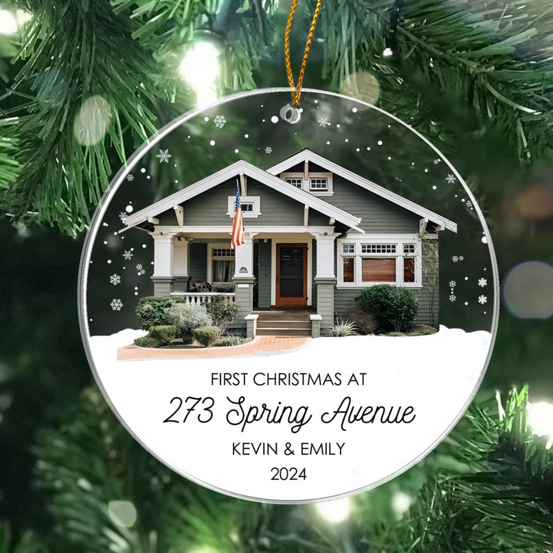 Personalized New Home Photo Ornament, Our First Home Christmas Ornament, Custom Home Photo Ornament, Realtor Client Gift, Housewarming Gift