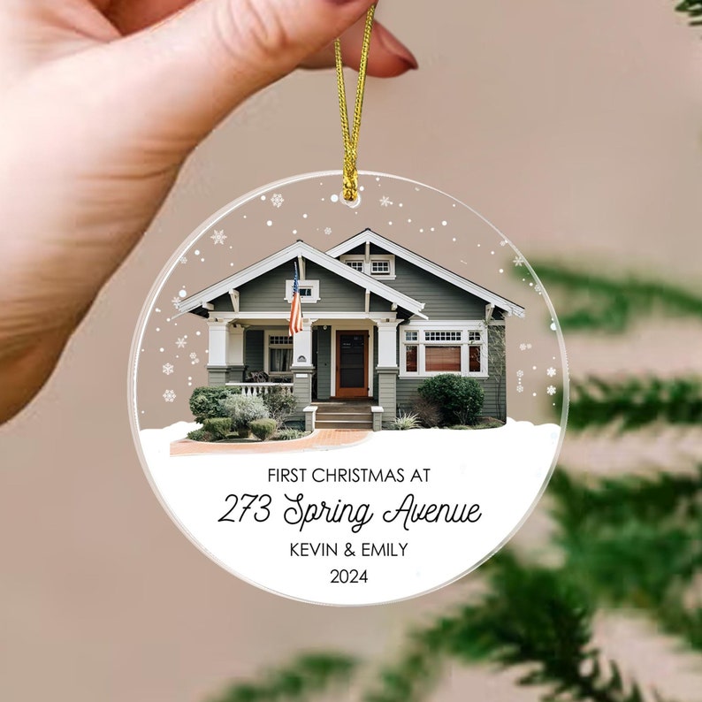 Personalized New Home Photo Ornament, Our First Home Christmas Ornament, Custom Home Photo Ornament, Realtor Client Gift, Housewarming Gift