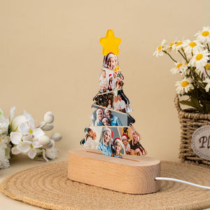 Personalized Photo Christmas Tree Night Light: Acrylic Family Keepsake