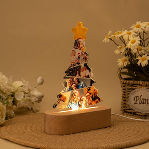 Personalized Photo Christmas Tree Night Light: Acrylic Family Keepsake