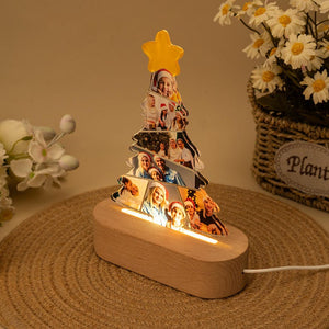 Personalized Photo Christmas Tree Night Light: Acrylic Family Keepsake