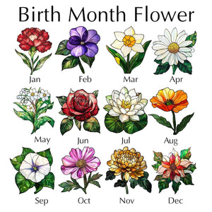 Birth Flower With Name Suncatcher Ornament, Birth Month Flower Acrylic Window Hanging, Birth Flower Memorial Gift, Mothers Day Gift For Mom