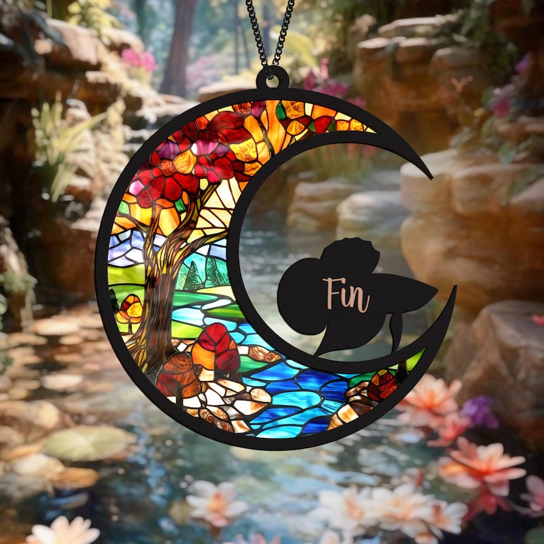 Cat Memorial Suncatcher Pet Passing Rainbow Bridge Pet Sympathy Gifts Pet Memorial Light Catcher Condolence Gifts Pet Remembrance Gift