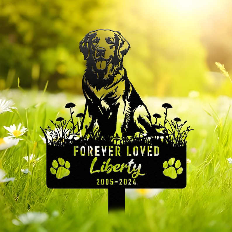 Custom Dog Memorial Stake, Dog Grave Marker, Dog Loss Metal Stake, Personalized Dog Garden Sign, Dog Loss Gift, Garden Decor Metal Sign