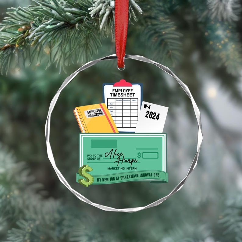 Personalized New Job Christmas Ornament, 1st Job Gift, New Job Gift, New Job Ornament 2024, First year new career, New Promotion gift