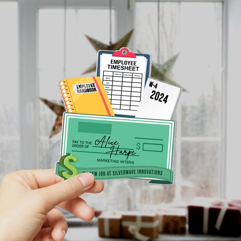 Personalized New Job Christmas Ornament, 1st Job Gift, New Job Gift, New Job Ornament 2024, First year new career, New Promotion gift