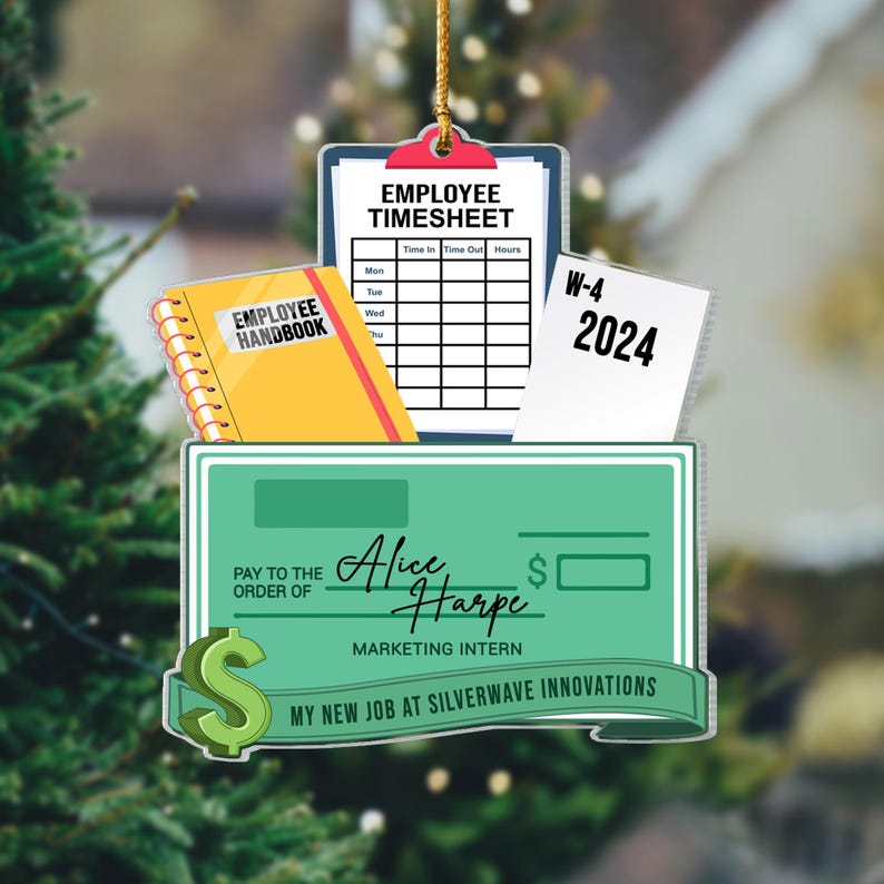 Personalized New Job Christmas Ornament, 1st Job Gift, New Job Gift, New Job Ornament 2024, First year new career, New Promotion gift
