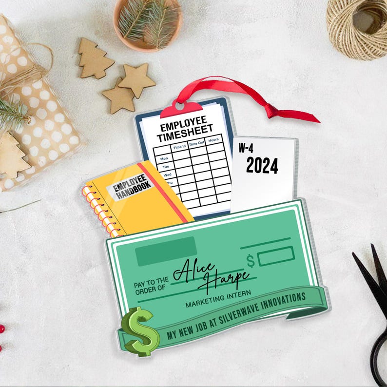 Personalized New Job Christmas Ornament, 1st Job Gift, New Job Gift, New Job Ornament 2024, First year new career, New Promotion gift