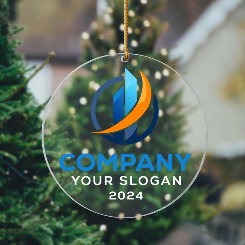 Custom Business Logo Ornament,Company Logo Ornament, Custom Employee Gift, Custom Logo Ornament, Holiday Company Ornament, Corporate Gift