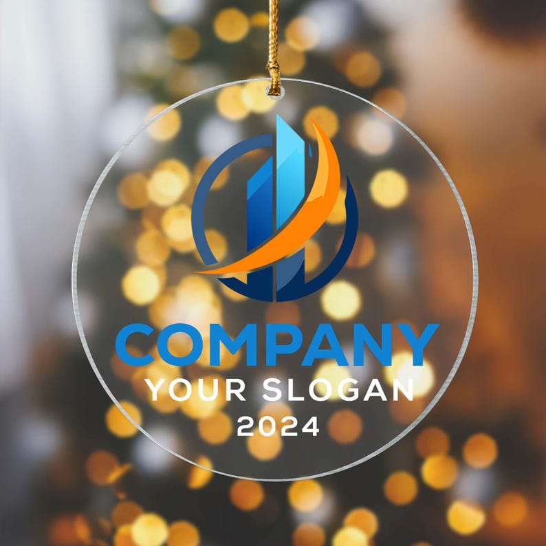 Custom Business Logo Ornament,Company Logo Ornament, Custom Employee Gift, Custom Logo Ornament, Holiday Company Ornament, Corporate Gift