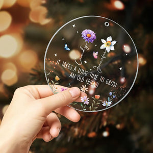 Best Friends Christmas Ornament, It Takes A Long Time To Grow An Old Friend, Soul Sisters Christmas Keepsake, Friendship Ornament, Besties
