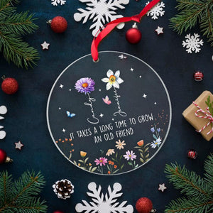 Best Friends Christmas Ornament, It Takes A Long Time To Grow An Old Friend, Soul Sisters Christmas Keepsake, Friendship Ornament, Besties