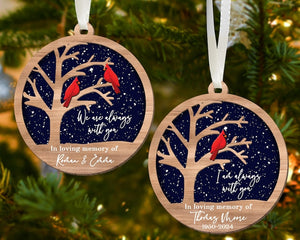 Custom Memorial Ornament,In Loving Memory Christmas Ornament, Cardinal Memorial Ornament, Remembrance Gift, Sympathy Gift, Holiday Ornament