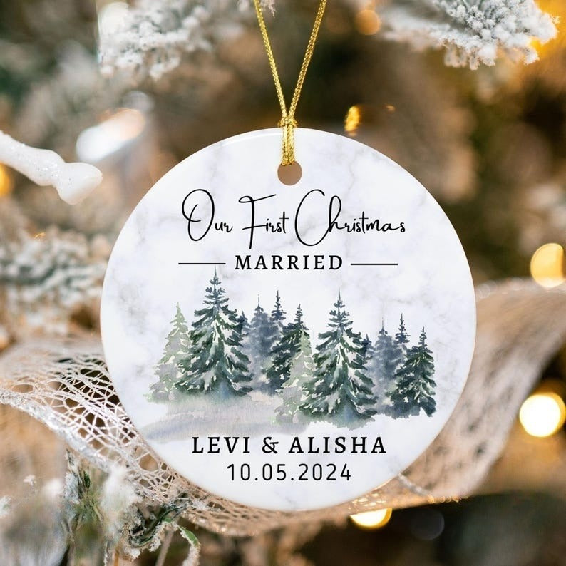 Married Ornament, Wedding Gift, Our First Christmas as Mr and Mrs Gift, Wedding Couples Ornament, First Married Christmas, Newlywed Gift