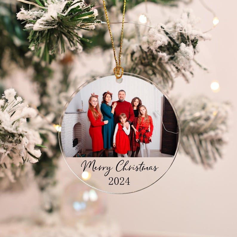 Personalized Photo Christmas Ornaments,Custom Picture Ornament,Engagement Gift,Family Christmas,Baby's First Christmas,Memorial Ornaments