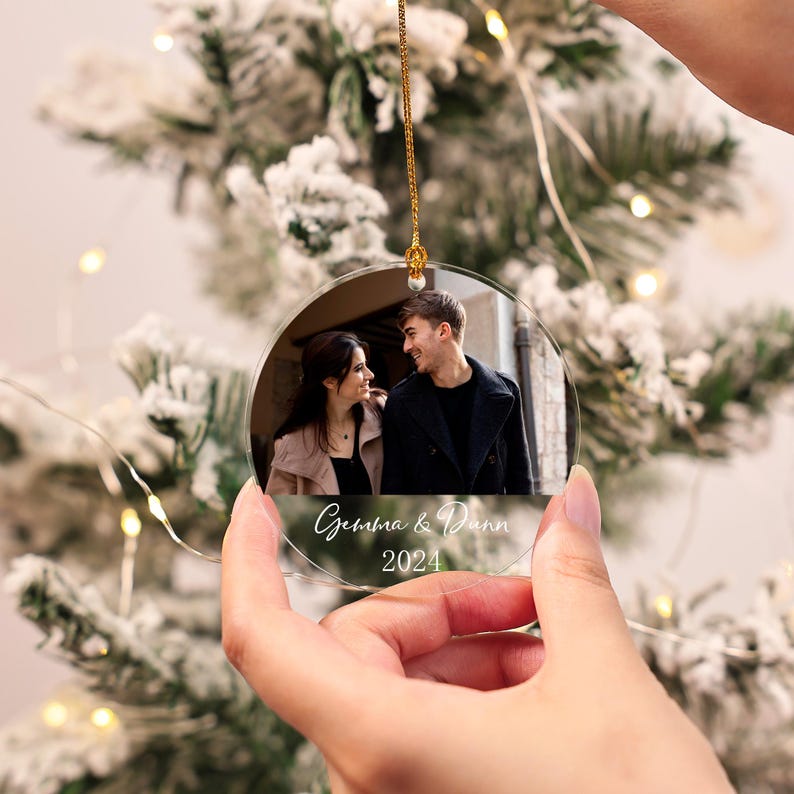 Personalized Photo Christmas Ornaments,Custom Picture Ornament,Engagement Gift,Family Christmas,Baby's First Christmas,Memorial Ornaments