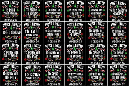 144 Quotes Most Likely to Christmas Shirt, Family Matching Christmas T-Shirts, Christmas Shirt, Funny Christmas Shirt, Family Pajamas