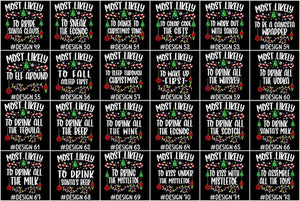 144 Quotes Most Likely to Christmas Shirt, Family Matching Christmas T-Shirts, Christmas Shirt, Funny Christmas Shirt, Family Pajamas