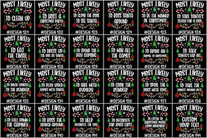 144 Quotes Most Likely to Christmas Shirt, Family Matching Christmas T-Shirts, Christmas Shirt, Funny Christmas Shirt, Family Pajamas