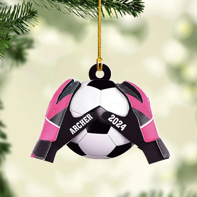 Custom Soccer Goal Keeper Christmas Ornament, Sport Christmas Ornament 2024, Personalized Soccer Ornament,Soccer Ornament Decor,Soccer Lover