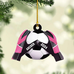 Custom Soccer Goal Keeper Christmas Ornament, Sport Christmas Ornament 2024, Personalized Soccer Ornament,Soccer Ornament Decor,Soccer Lover