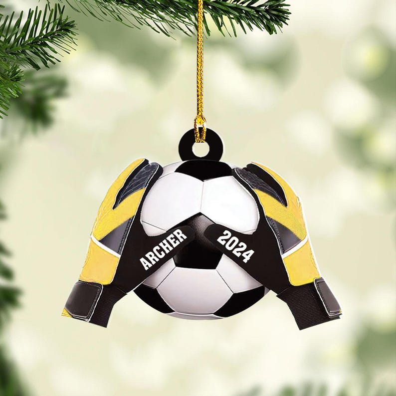 Custom Soccer Goal Keeper Christmas Ornament, Sport Christmas Ornament 2024, Personalized Soccer Ornament,Soccer Ornament Decor,Soccer Lover