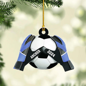 Custom Soccer Goal Keeper Christmas Ornament, Sport Christmas Ornament 2024, Personalized Soccer Ornament,Soccer Ornament Decor,Soccer Lover