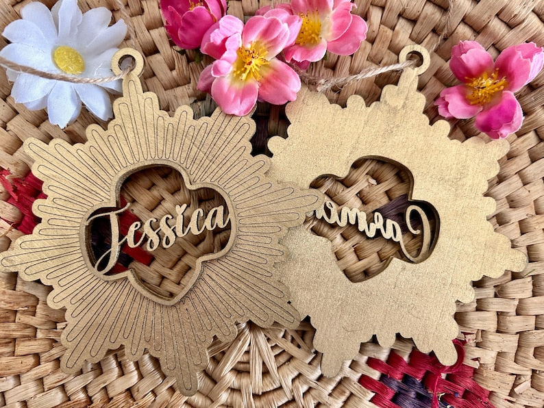 Girl Scout Ornament, Personalized Gold Silver Bronze Award Daisy Troop Sign, girl scout award wooden ornament